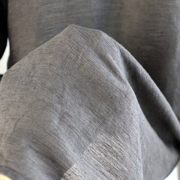 Eileen Fisher Italian Linen Blend Tunic Top Jacket Frog Closure Pockets Grey - Picture 10 of 11